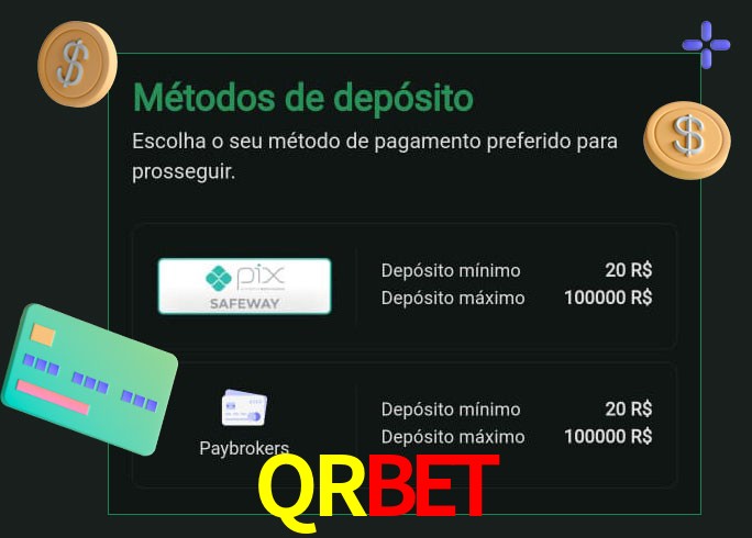 O cassino QRBET oferece uma grande variedade de métodos de pagamento
